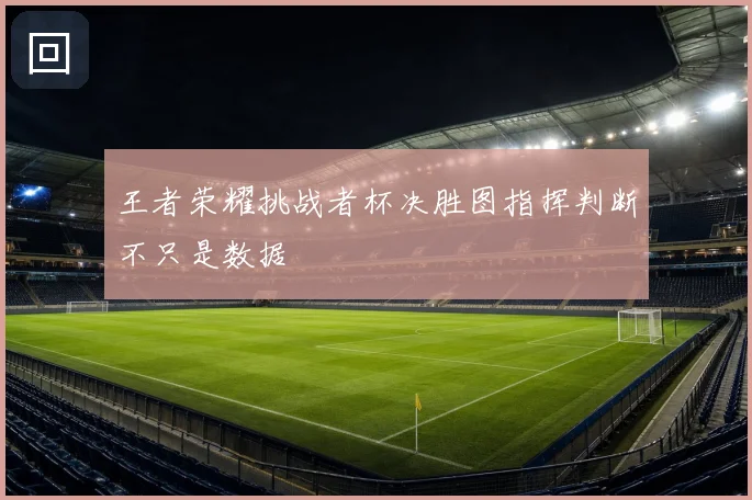 王者荣耀挑战者杯决胜图指挥判断不只是数据